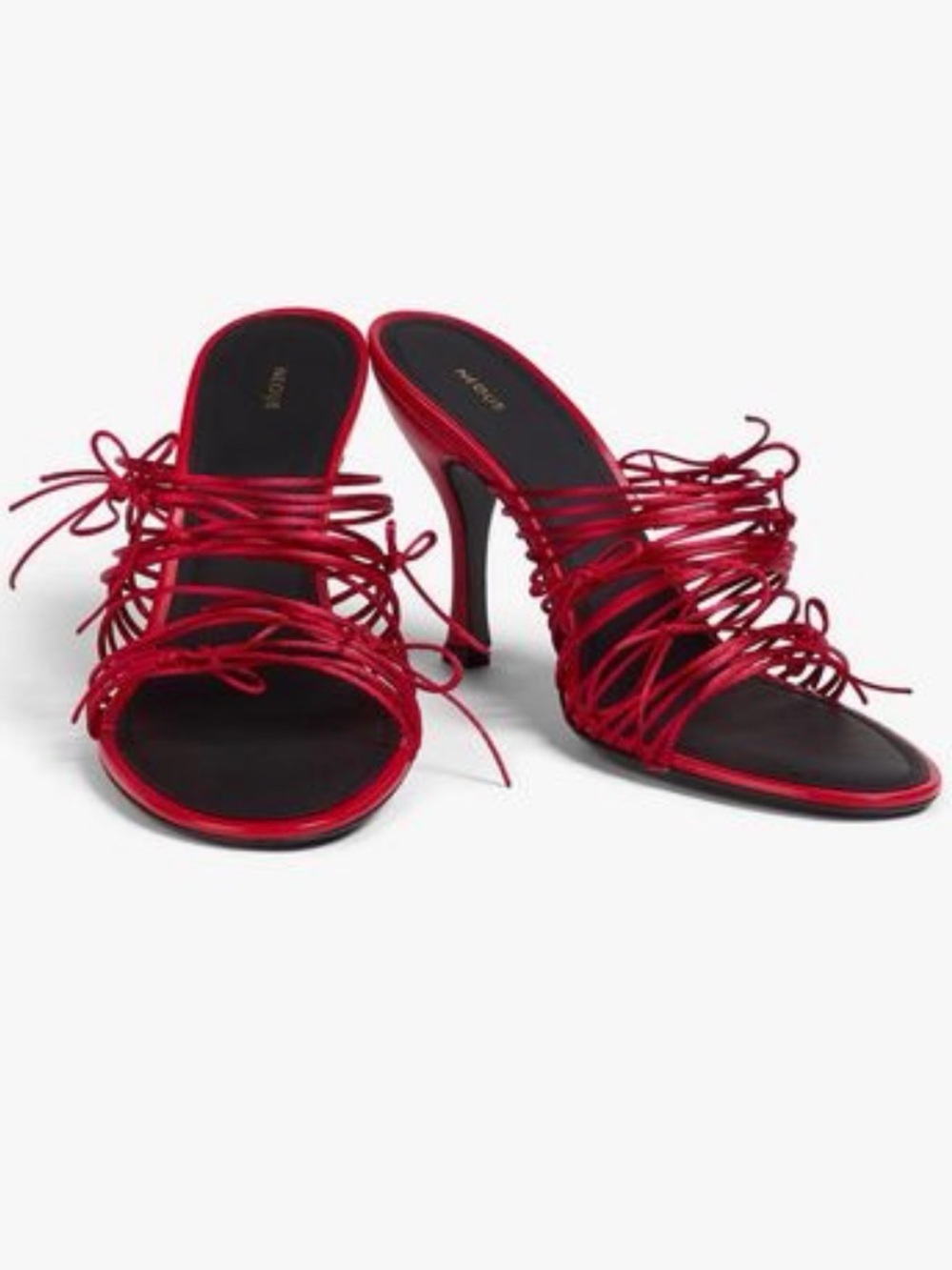 Neous luxury Red Lace-Up Slide Sandals